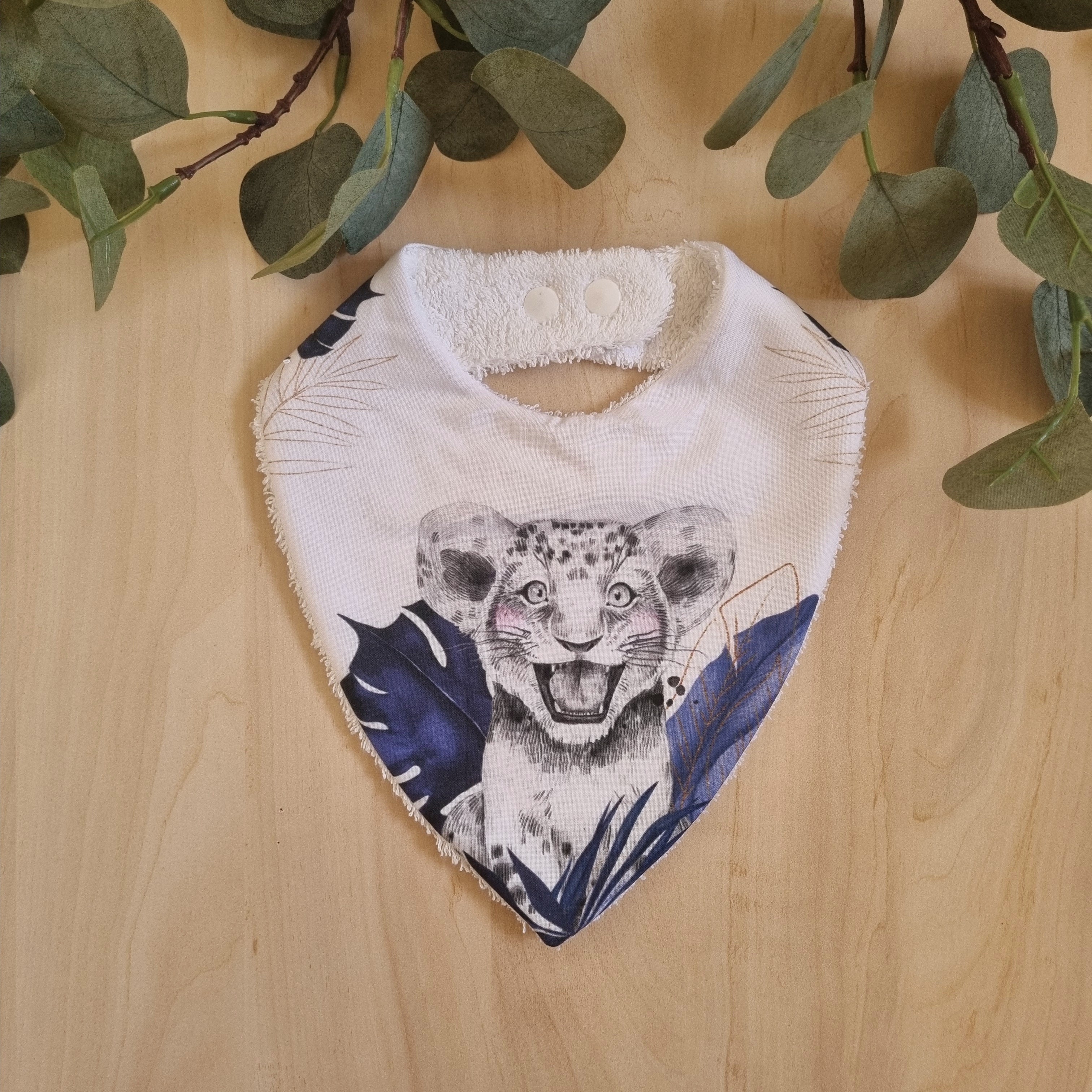 Bavoir bandana évolutif •Lion Bleu•