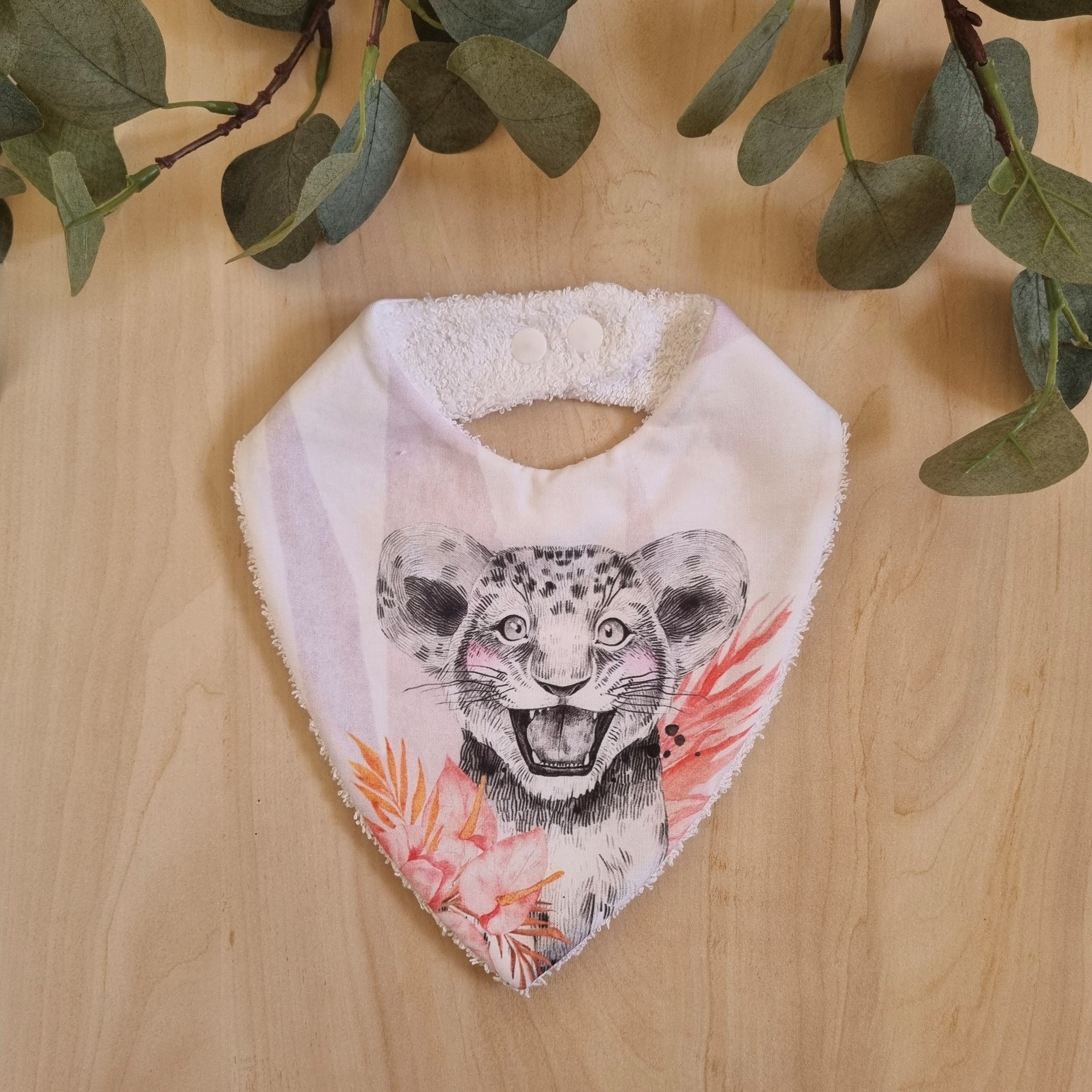 Bavoir bandana évolutif •Lion Rose•