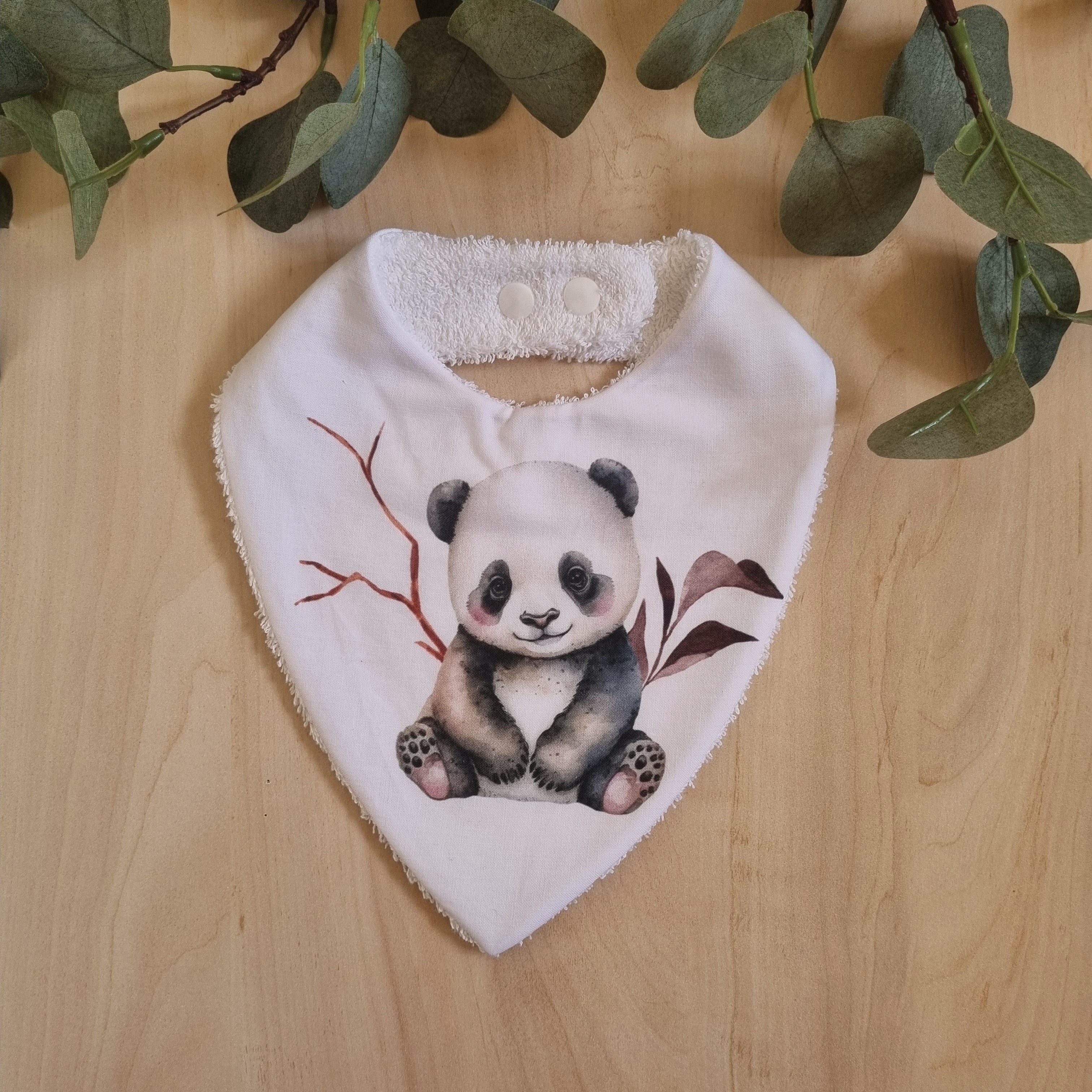 Bavoir bandana évolutif •Panda Bambou•