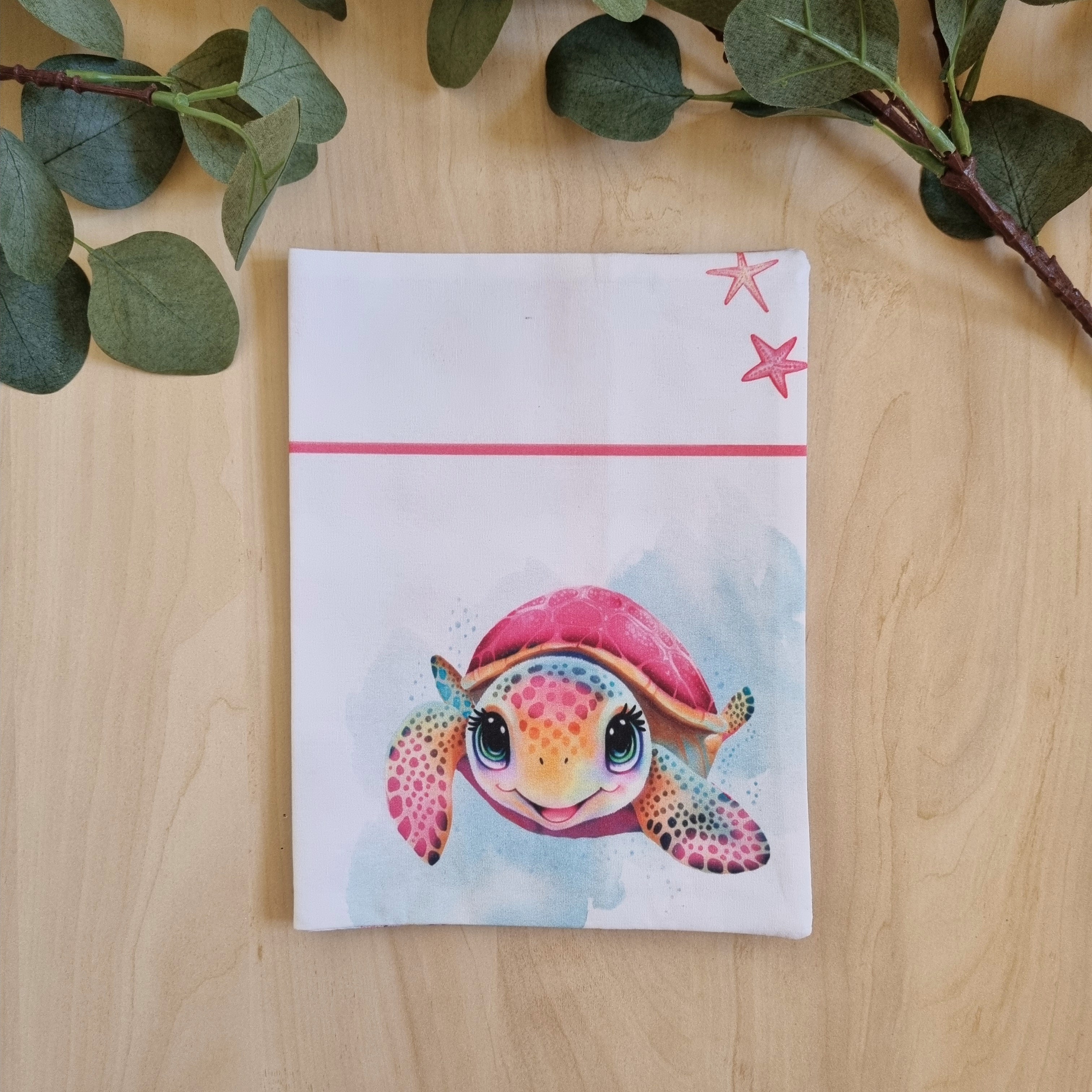 Protège Carnet de santé personnalisable •Tortue Rose•