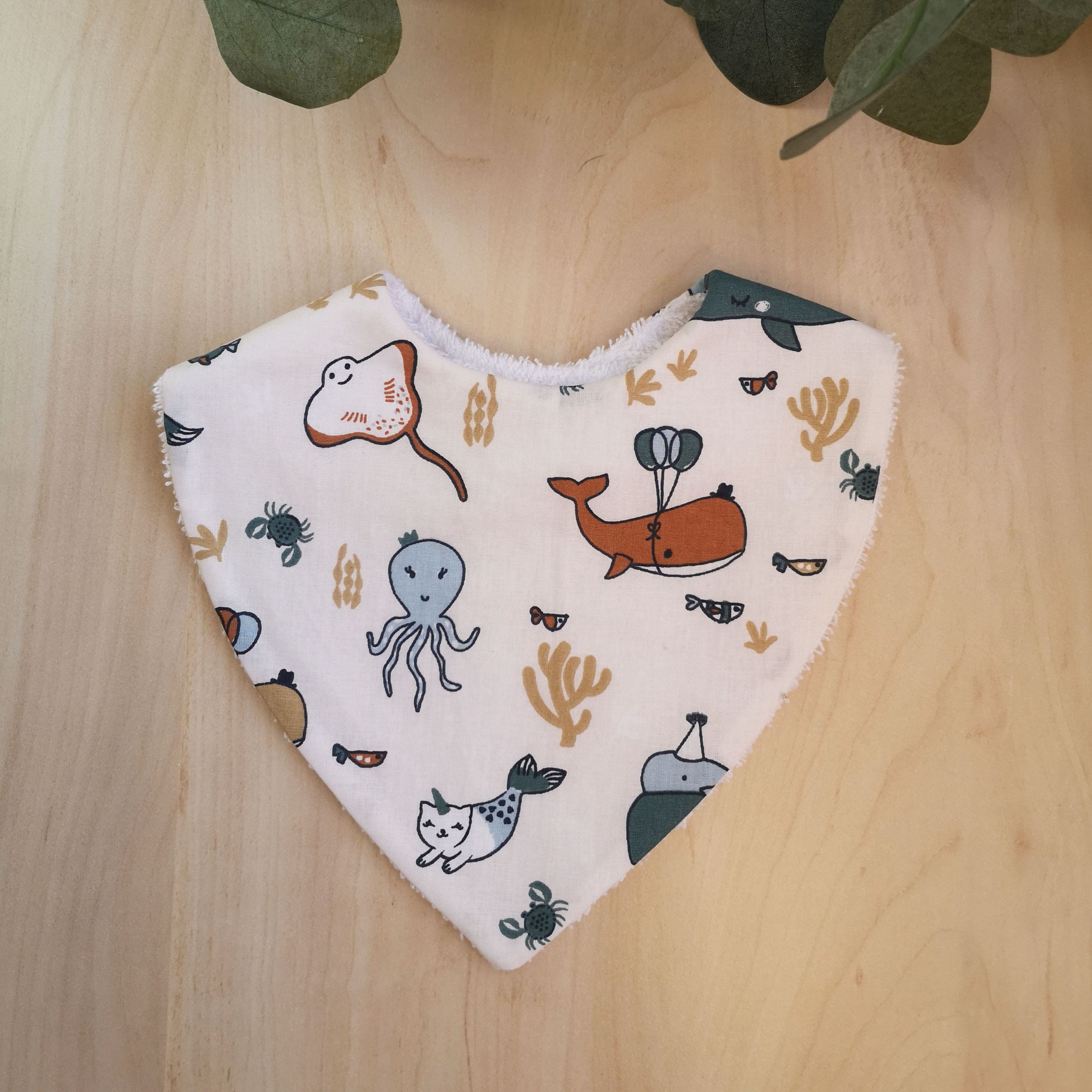 Bavoir bandana évolutif •Animaux de la mer•