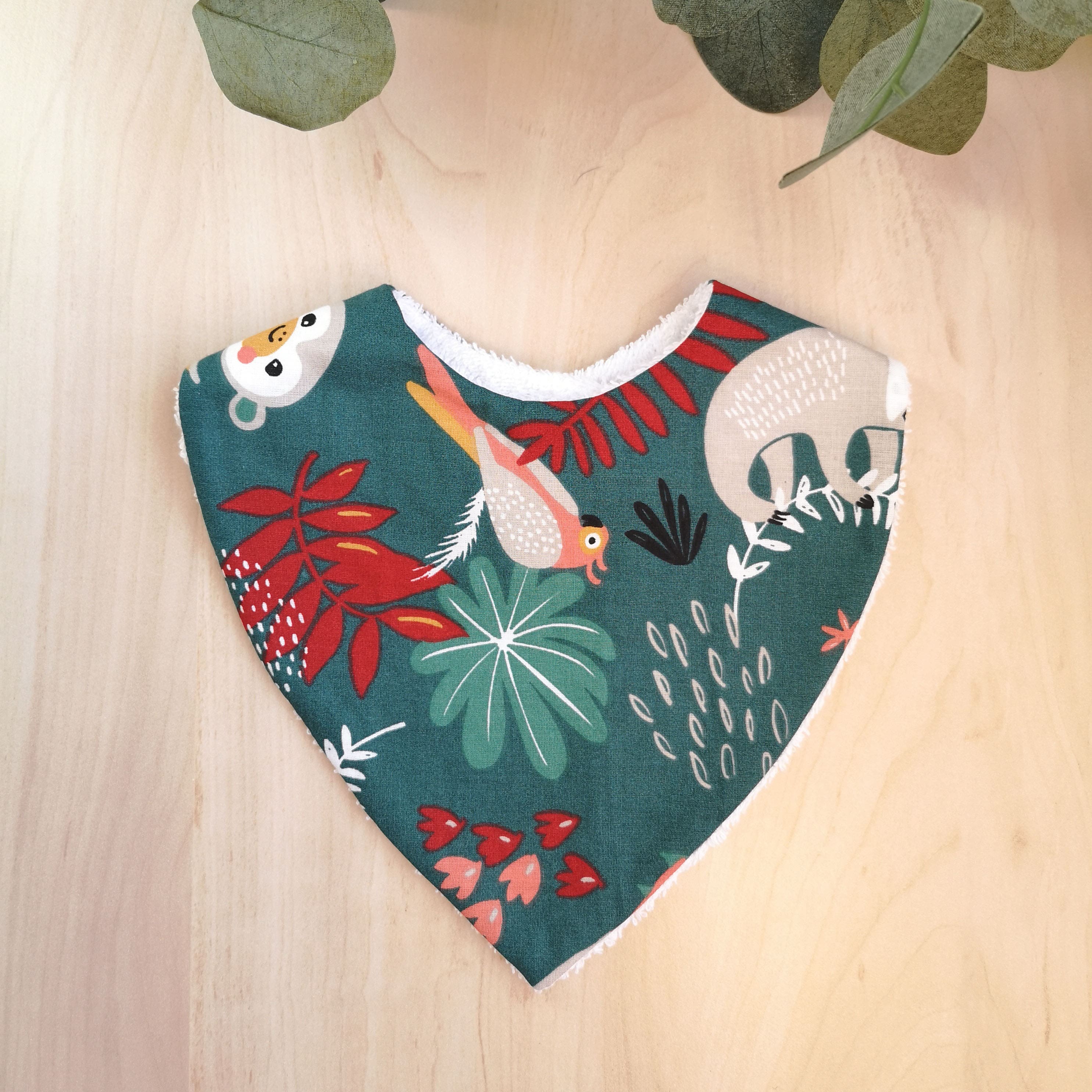 Bavoir bandana évolutif •Jungle verte•