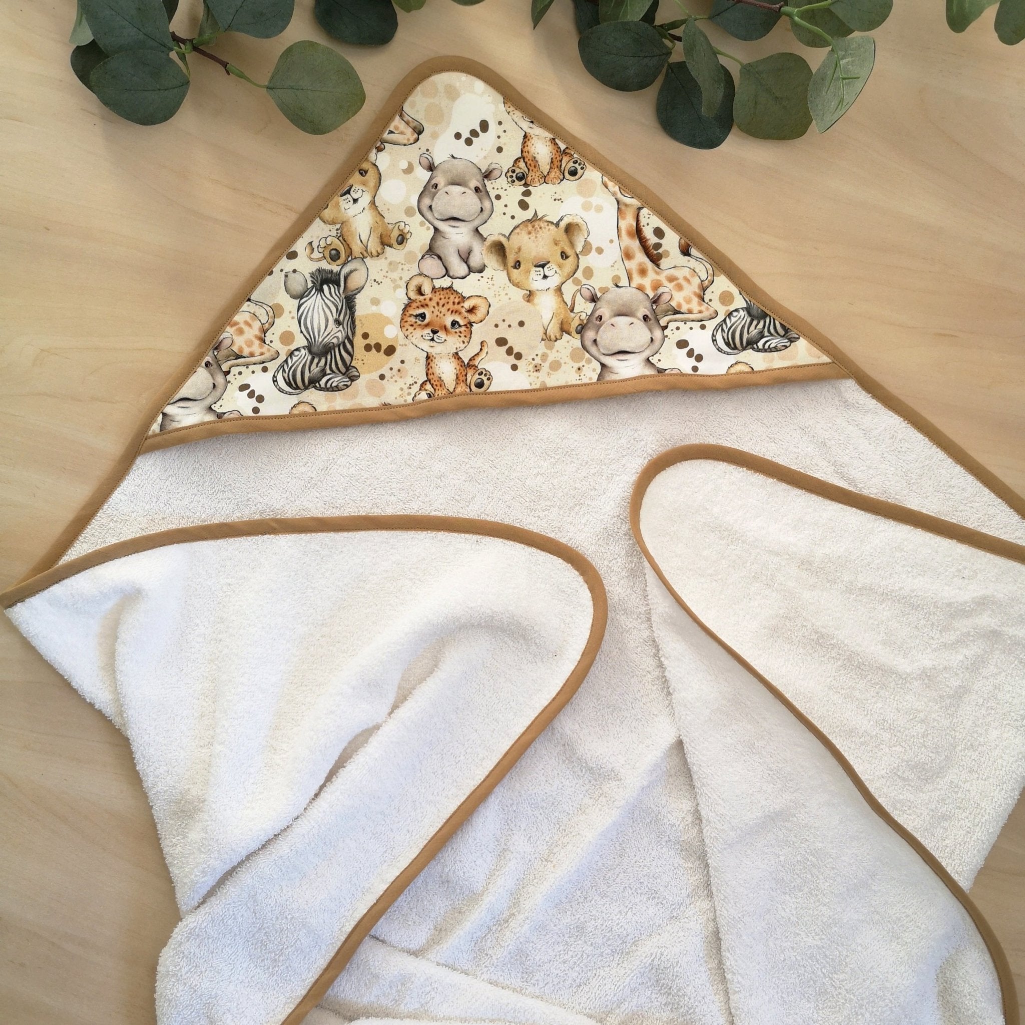 Cape de bain personnalisable "Bébé Animaux" - Babychouettecouture