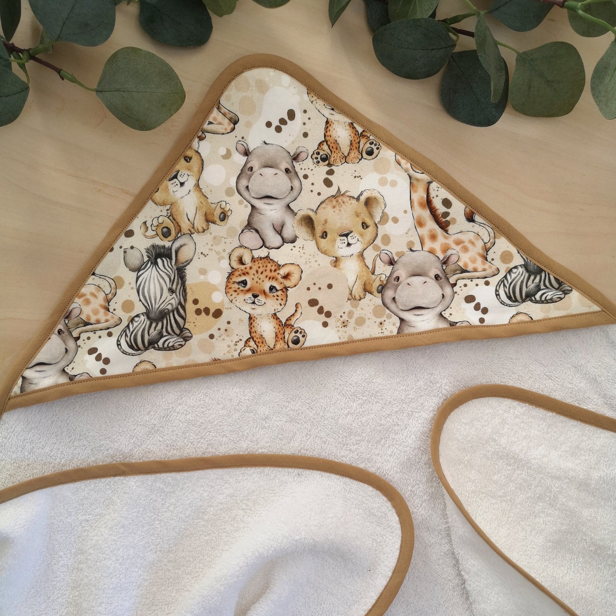Cape de bain personnalisable "Bébé Animaux" - Babychouettecouture