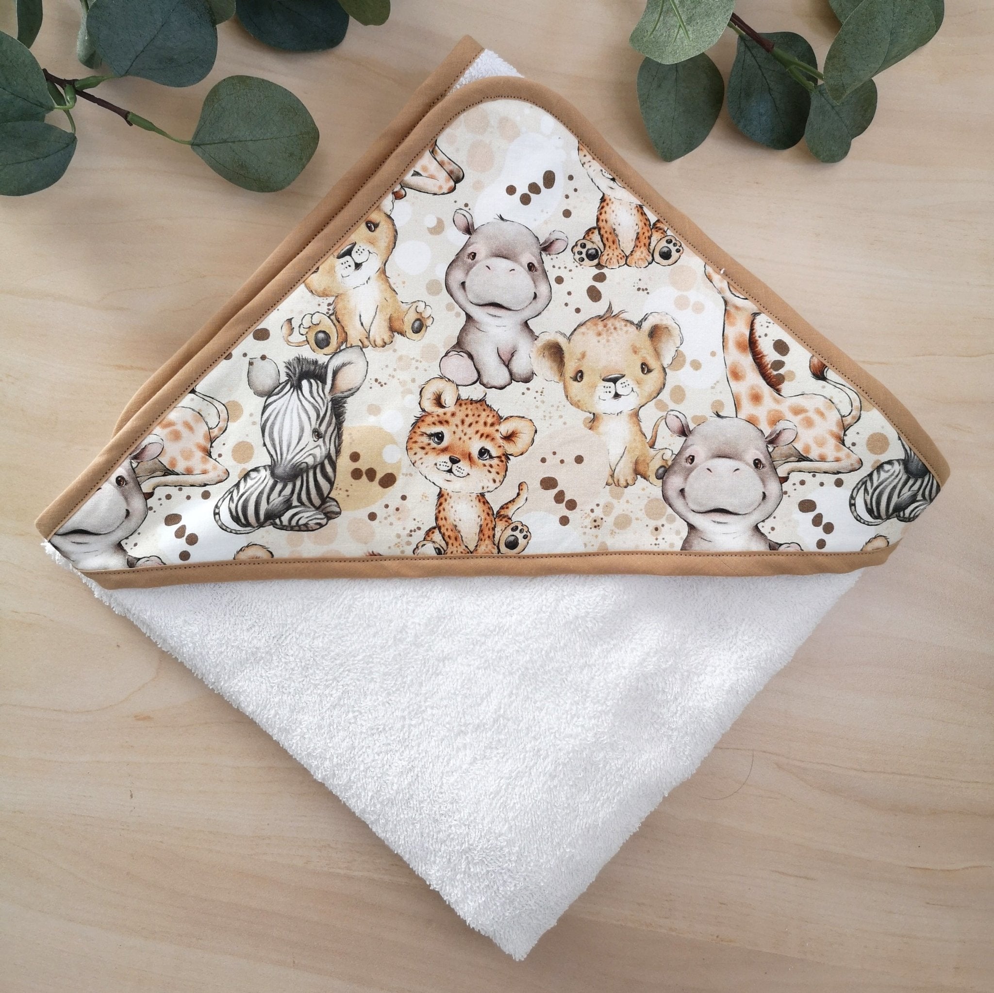 Cape de bain personnalisable "Bébé Animaux" - Babychouettecouture
