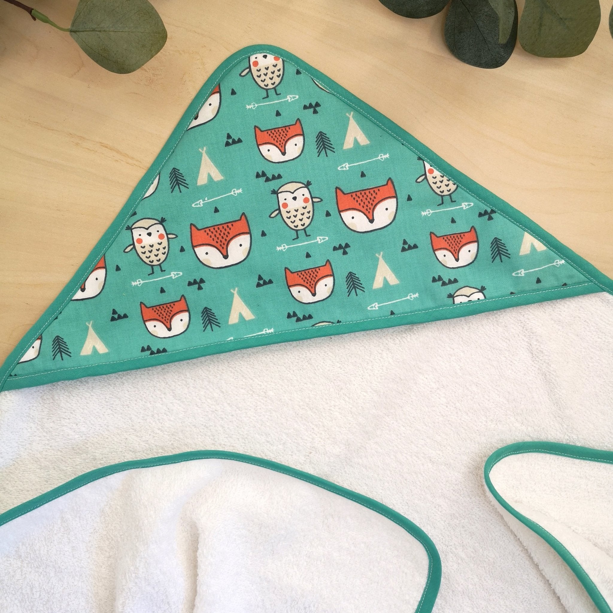 Cape de bain personnalisable "Renards" - Babychouettecouture