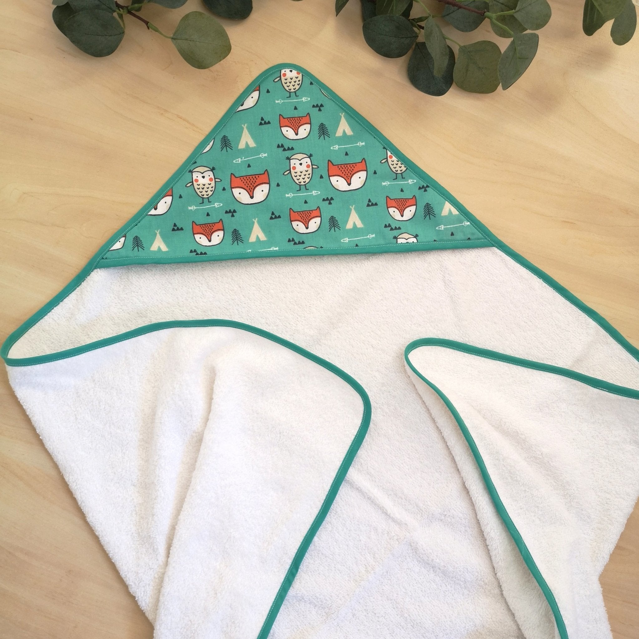 Cape de bain personnalisable "Renards" - Babychouettecouture