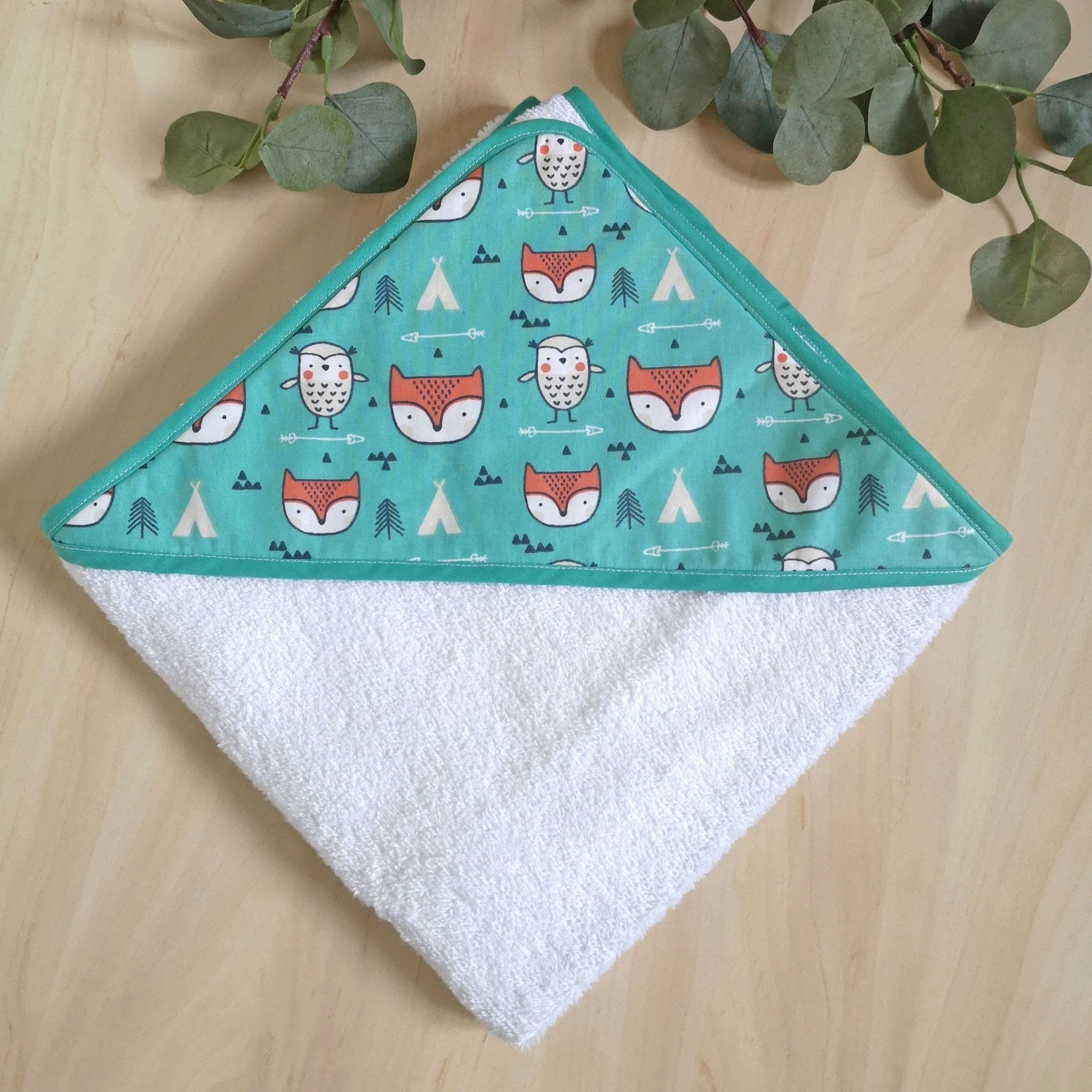 Cape de bain personnalisable "Renards" - Babychouettecouture