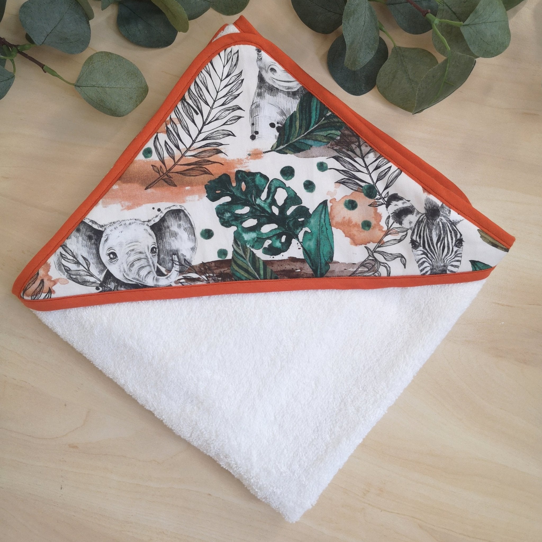 Cape de bain personnalisable "Savane" - Babychouettecouture