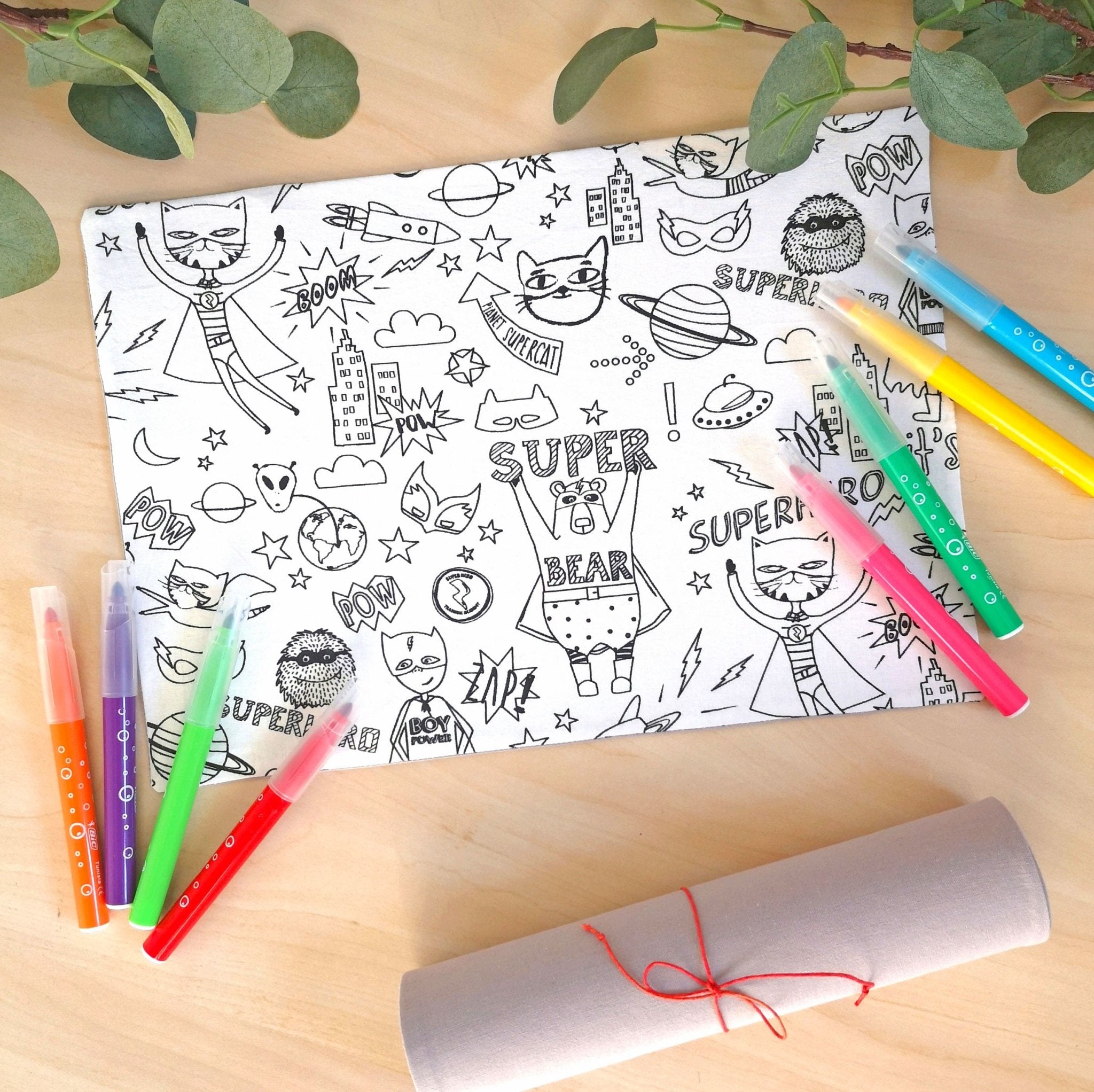 Coloriage lavable Super Héros - Babychouettecouture