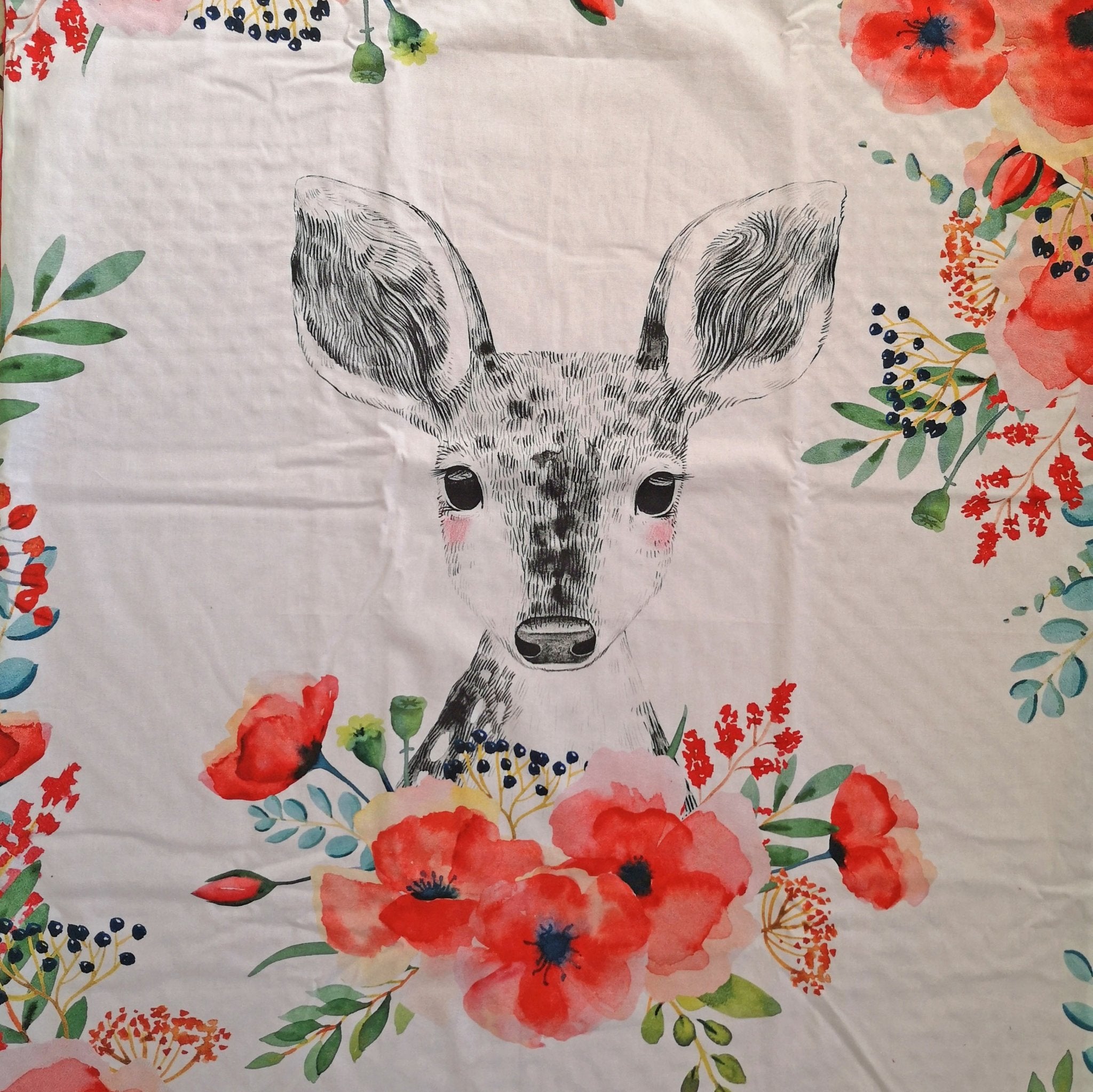 Couverture Biche Coquelicot - Babychouettecouture