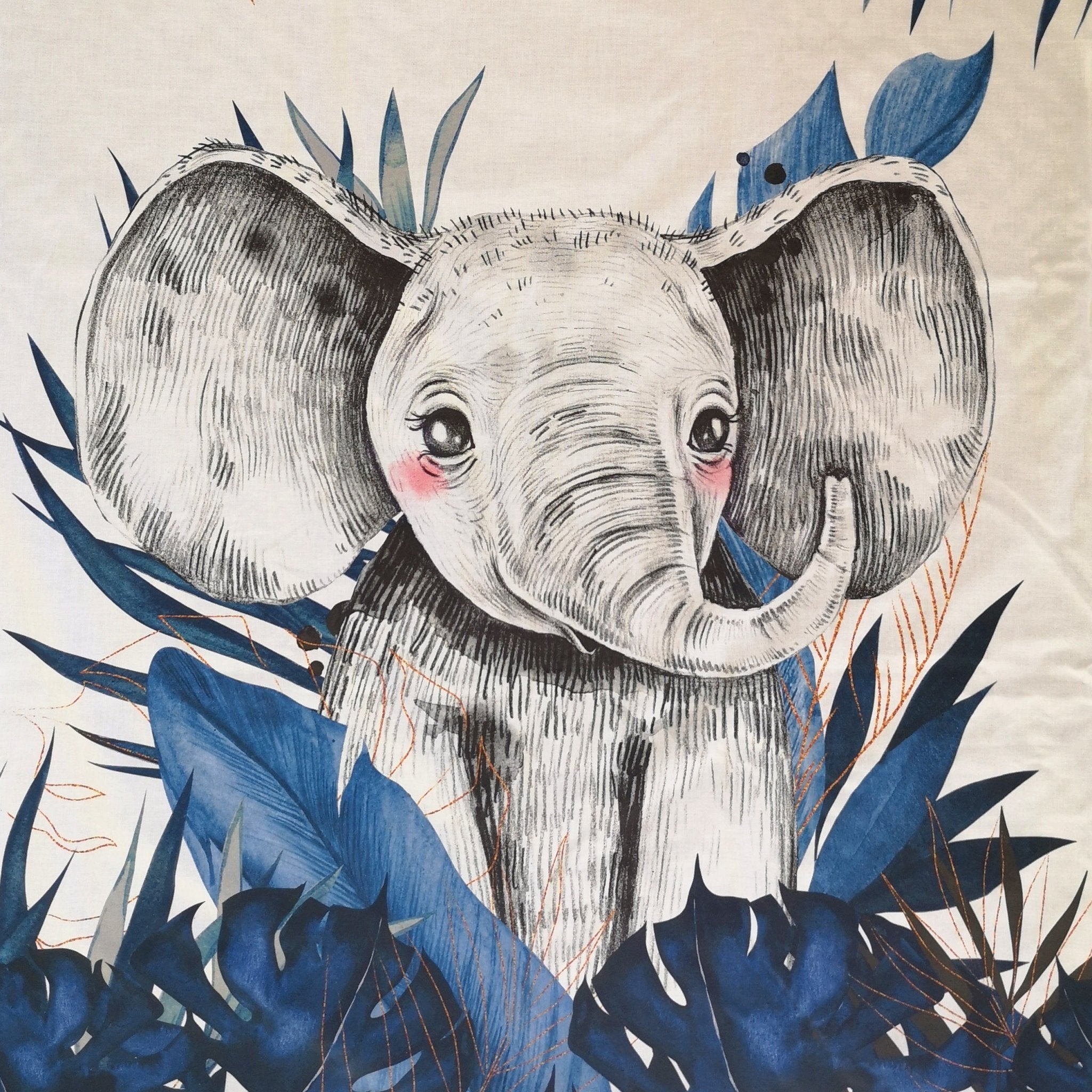 Couverture Savane Tropical Bleu - Babychouettecouture