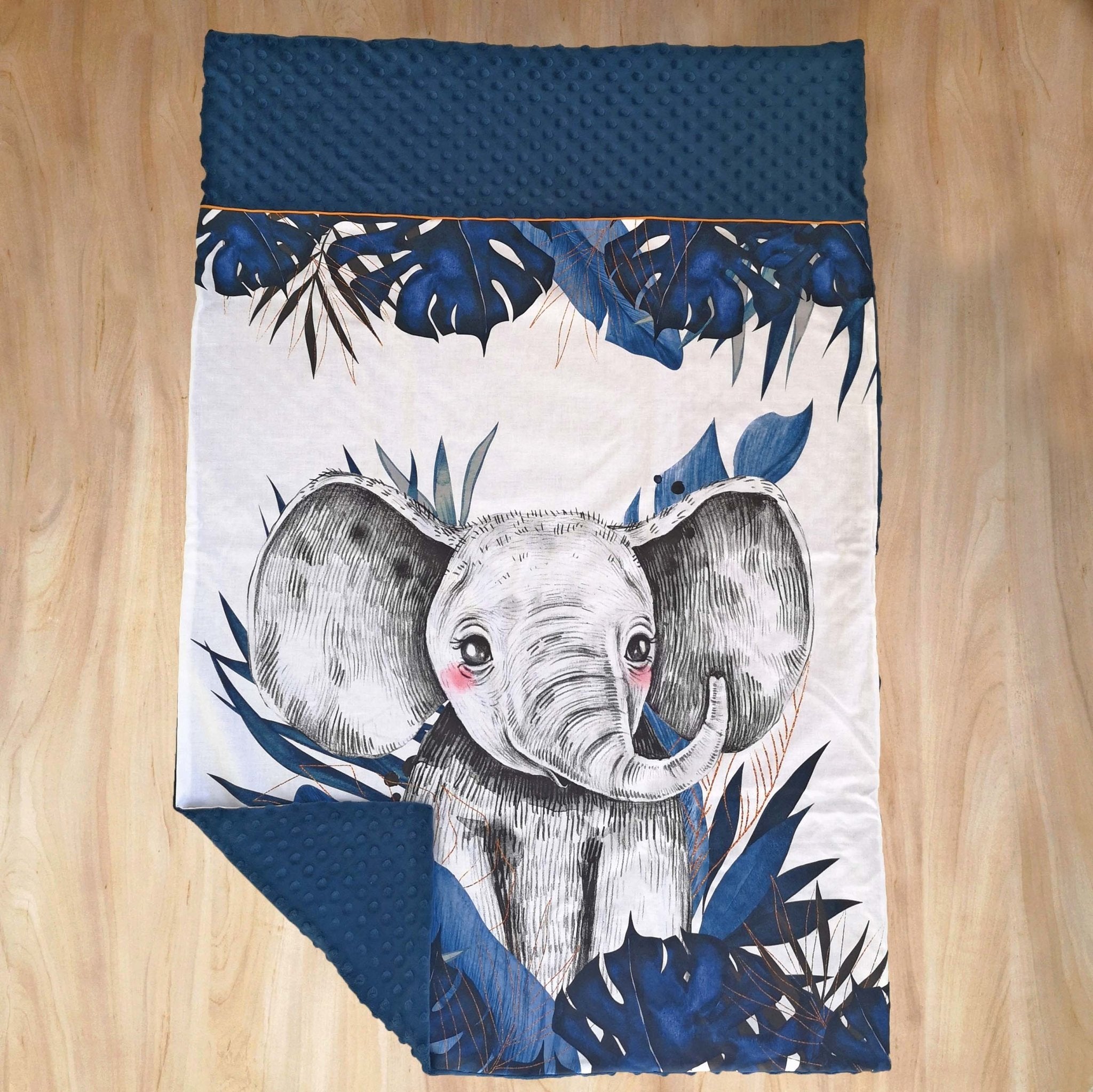 Couverture Savane Tropical Bleu - Babychouettecouture