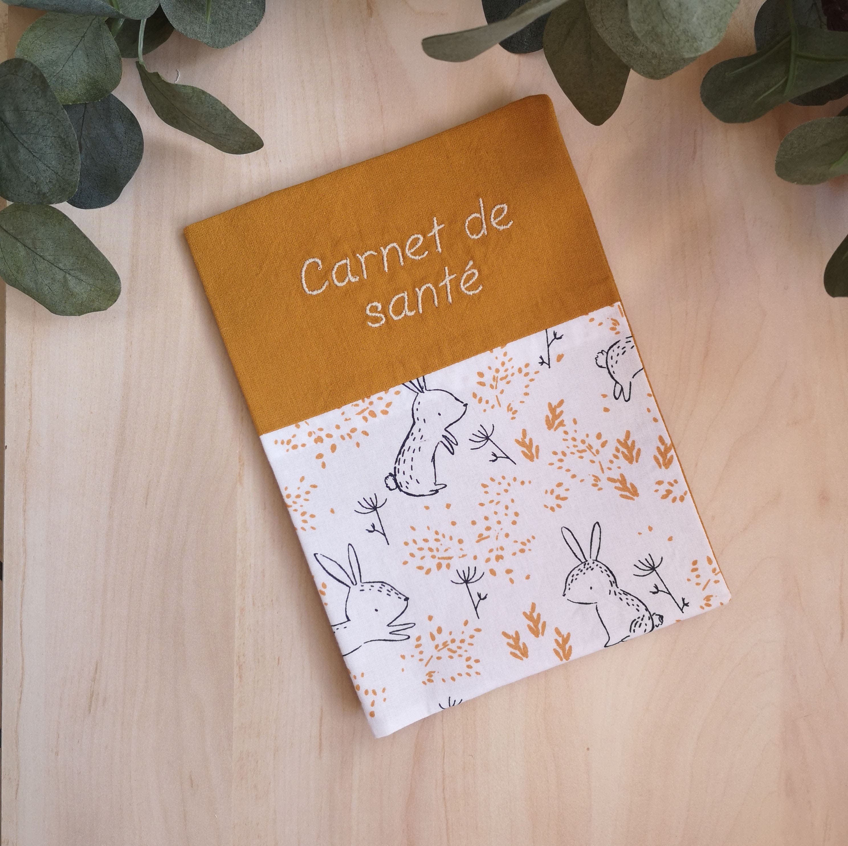 Protège Carnet de santé personnalisable •Lapins•