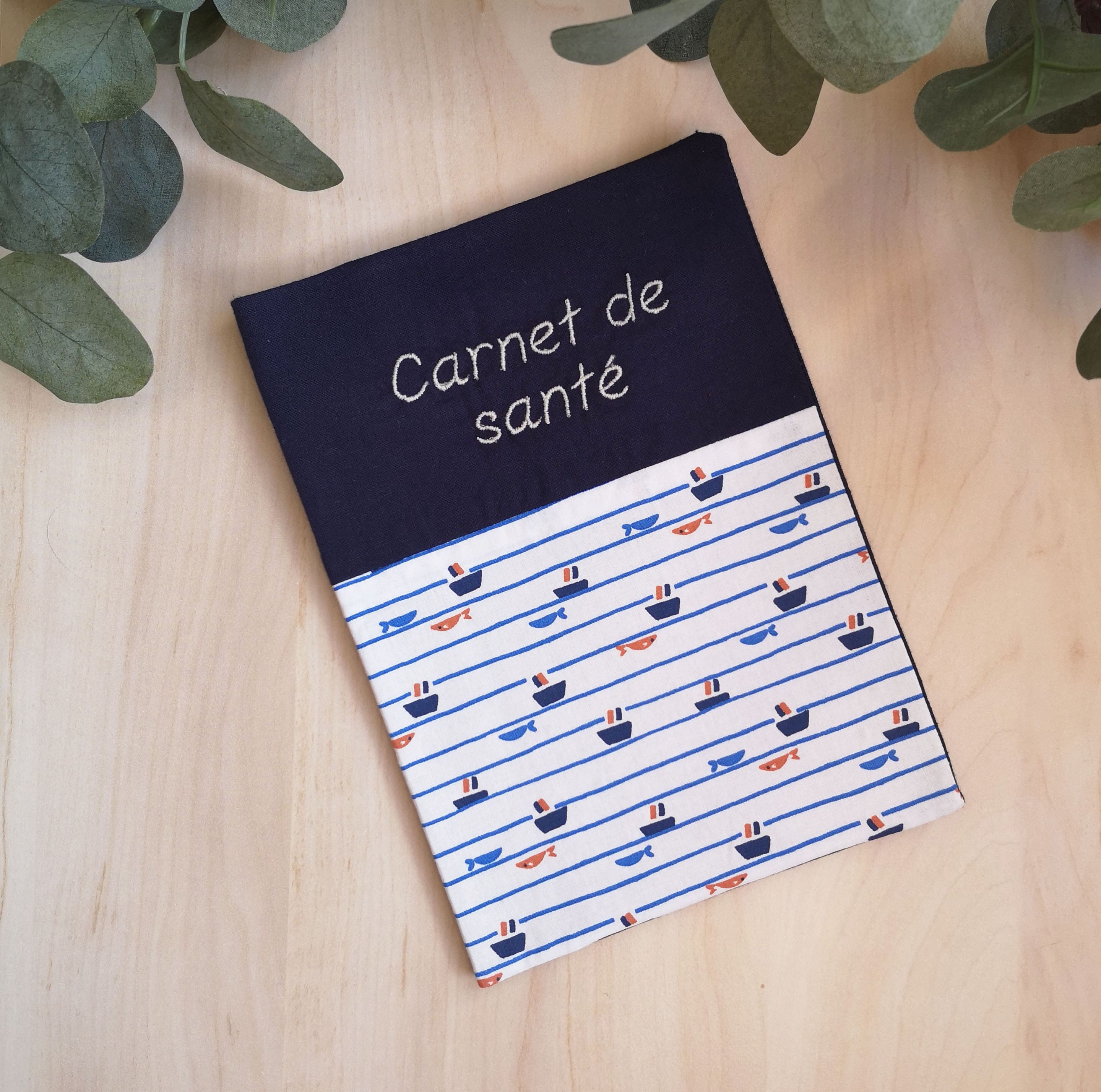 Protège Carnet de santé personnalisable •Marins•